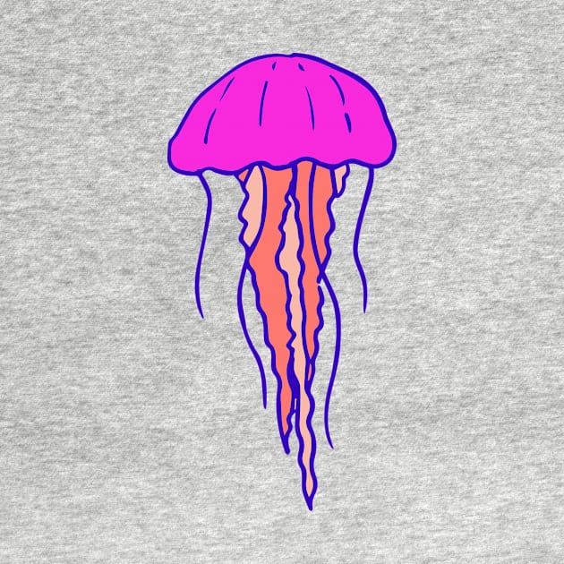 Pink and Orange Jellyfish by lilacfeathers